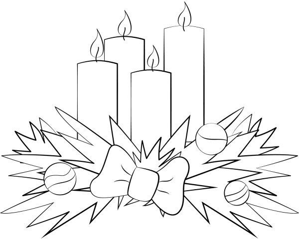 Advent Candles coloring page image