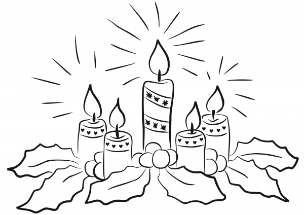 Advent Candles coloring page image