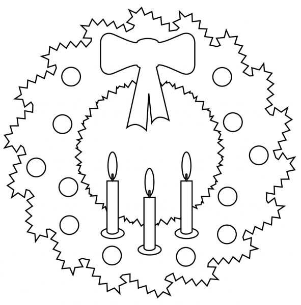 Advent Wreath coloring page image