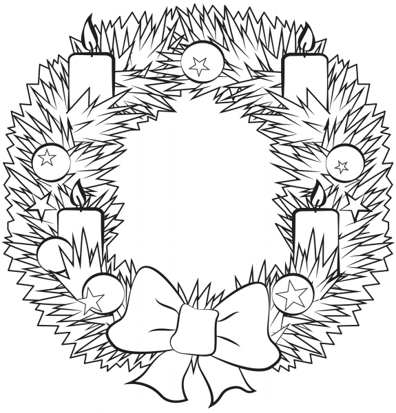Advent Wreath coloring page image