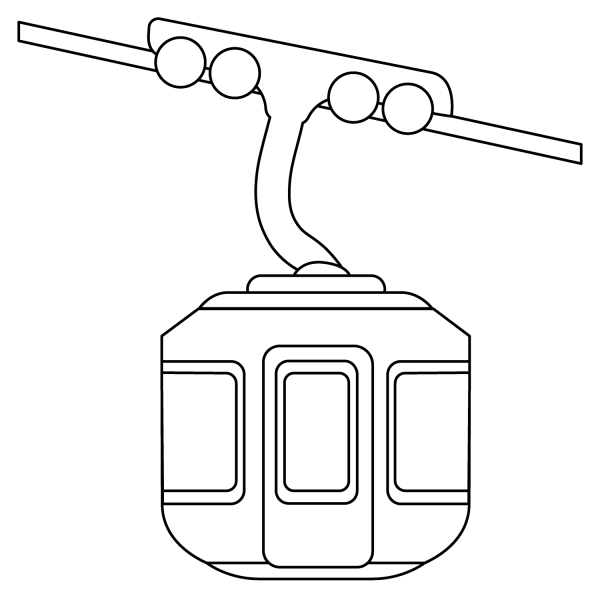 Aerial Tramway Emoji coloring page image