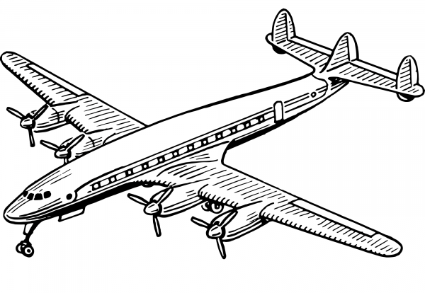 Aeroplane coloring page image