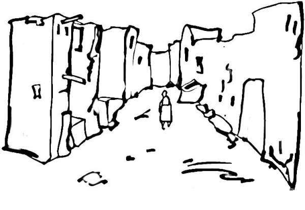 Afghanistan Streets  coloring page image
