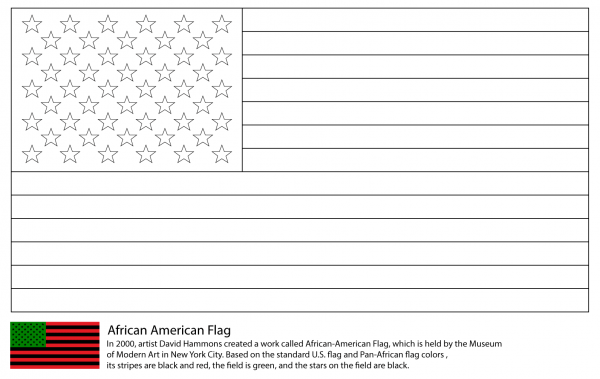 African America Flag coloring page image