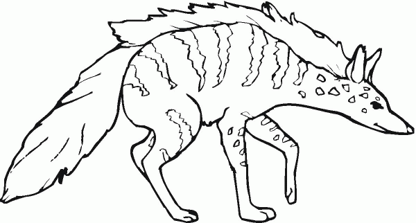 African striped hyena coloring page image