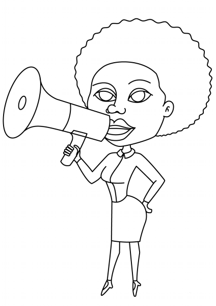 Afro American Business Woman coloring page image