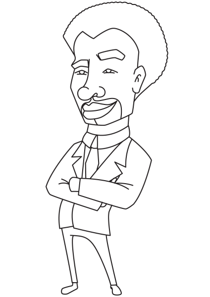 Afro American Office Worker coloring page image