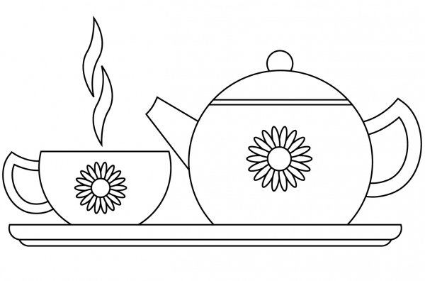 Afternoon Tea coloring page image