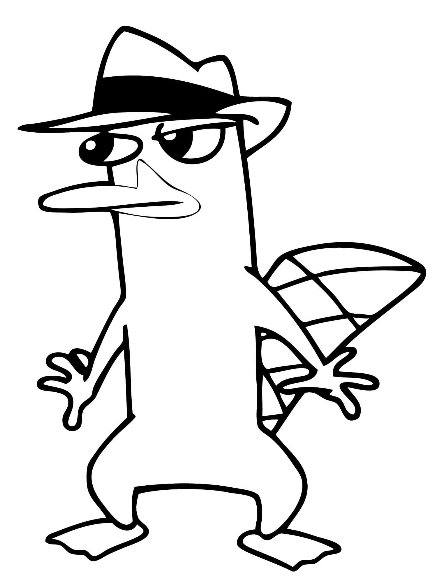 Agent Perry The Platypus Is Sneaking Around coloring page - ColouringPages