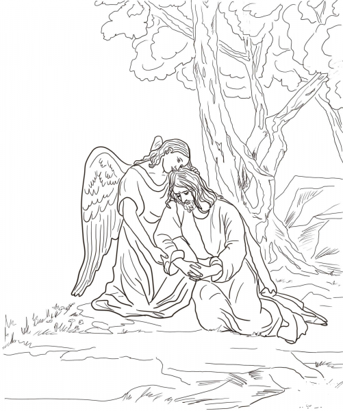 Agony in the Garden coloring page image