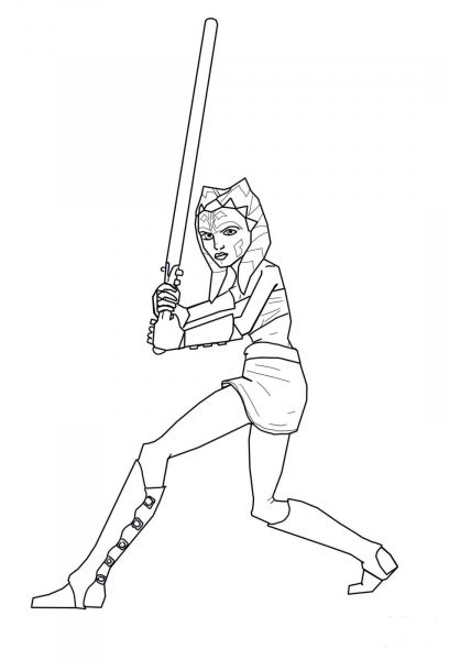 Ahsoka Tano coloring page image