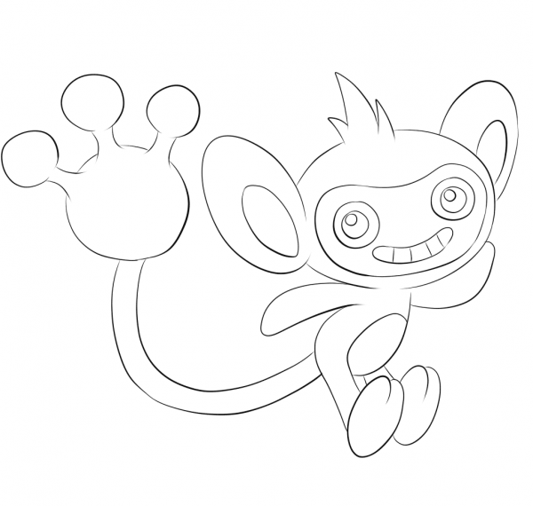 Aipom coloring page image