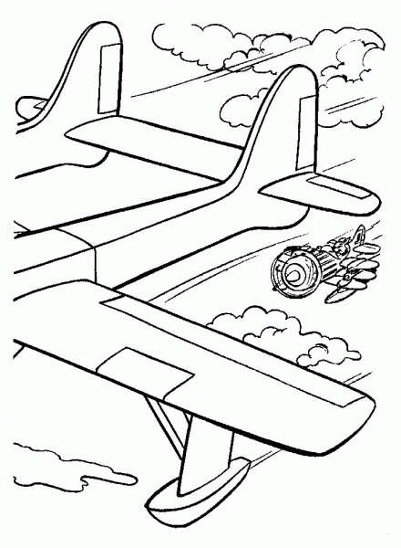 Air combat coloring page image