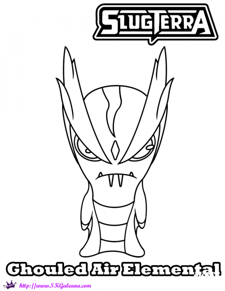 Air Elemental Ghouled coloring page image