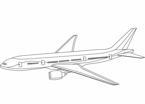 Airliner coloring page image