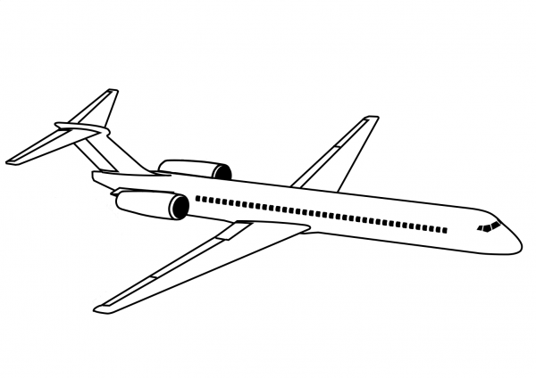 Airliner coloring page image