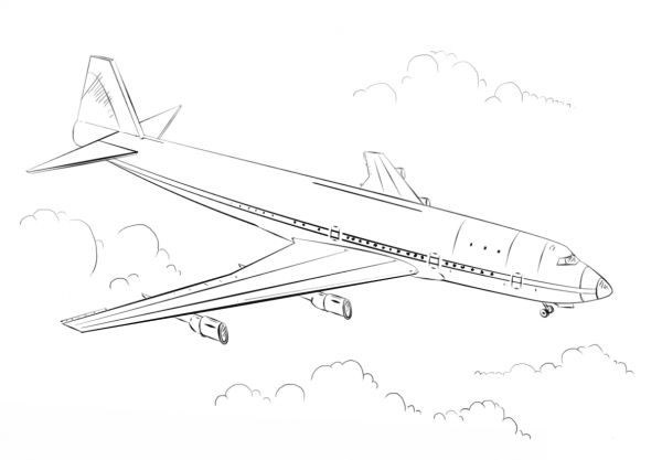 Airliner coloring page image
