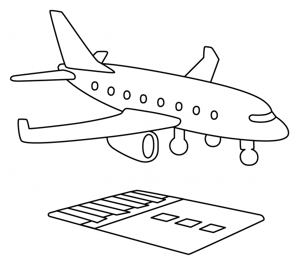 Airplane Arrival Emoji coloring page image