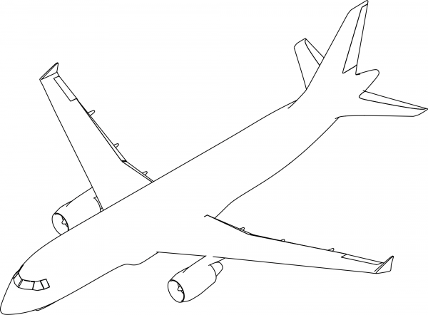 Airplane coloring page image