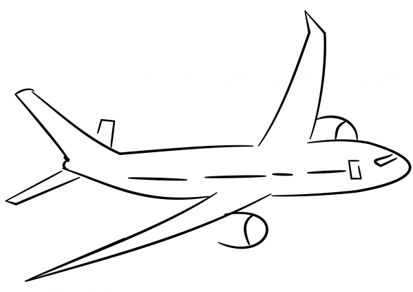 Airplane coloring page image