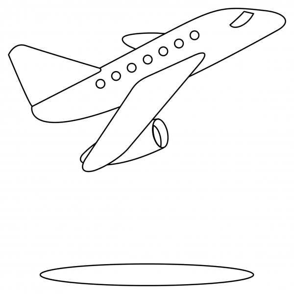 Airplane Departure coloring page image