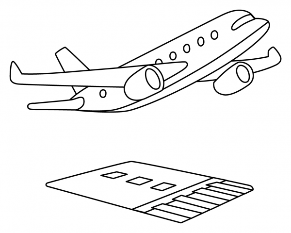 Airplane Departure Emoji coloring page image