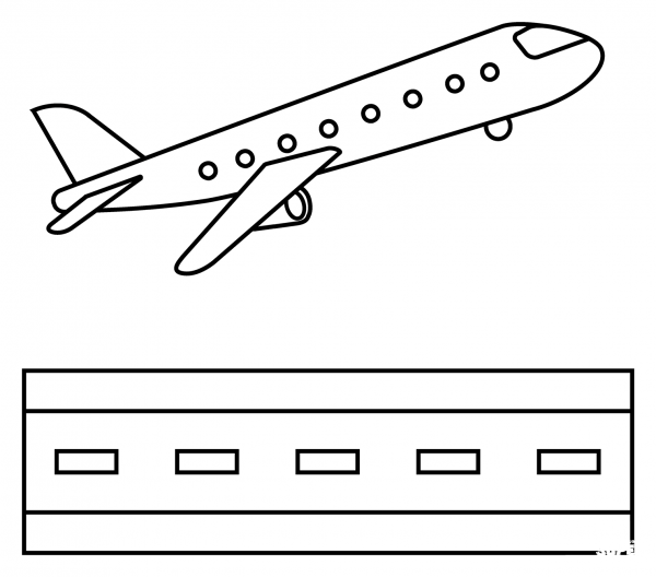 Airplane Departure Emoji coloring page image