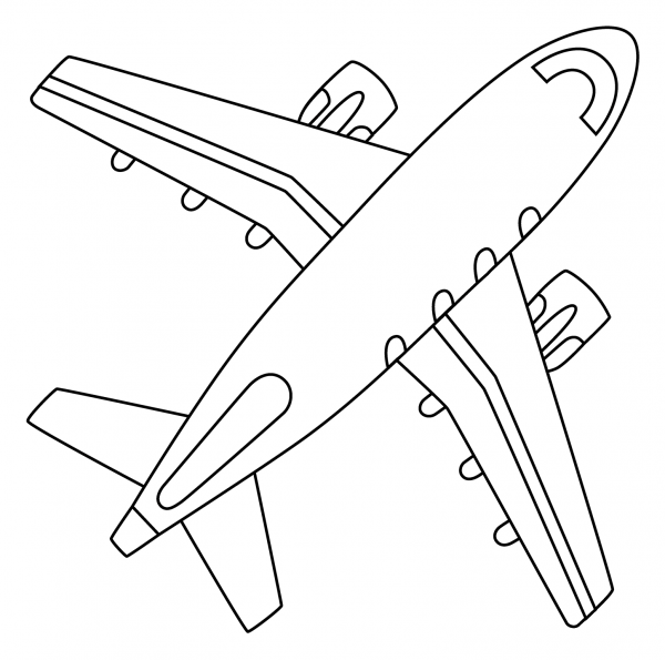 Airplane Emoji coloring page image