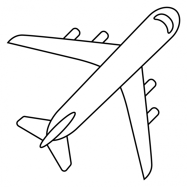 Airplane Emoji coloring page image