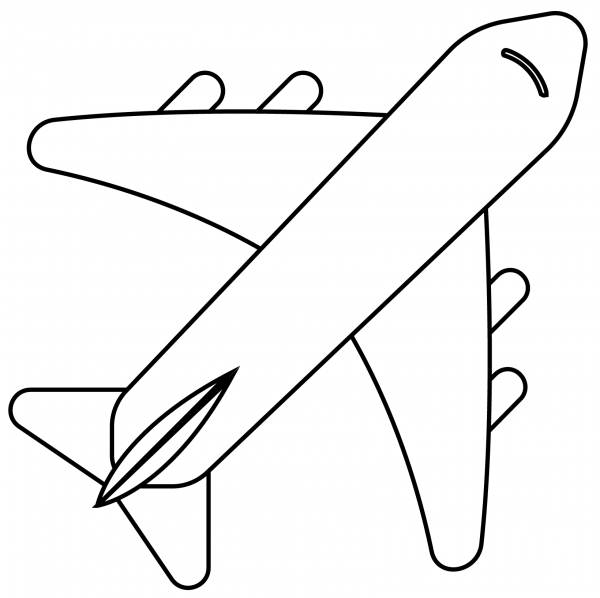 Airplane Emoji coloring page image