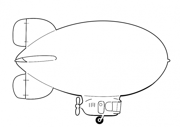 Airship coloring page image