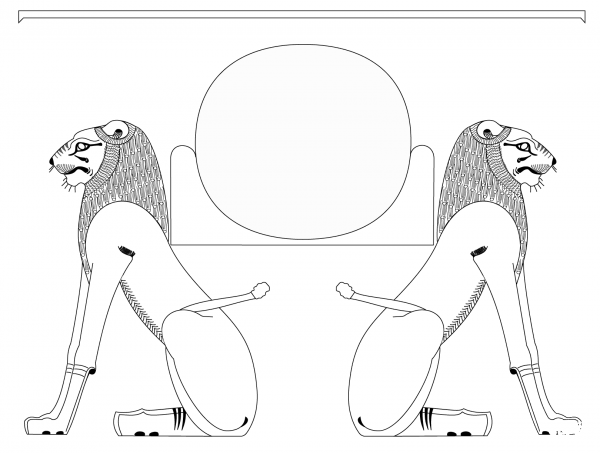 Aker, Ancient Egyptian God coloring page image