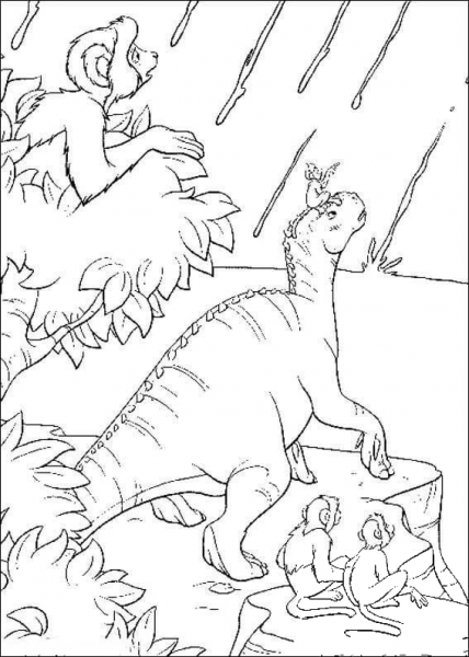 Aladar is Looking at the Mteorite Fall in the Sky coloring page image