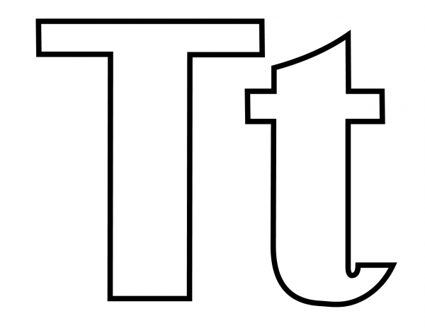 Classic Letter T coloring page image