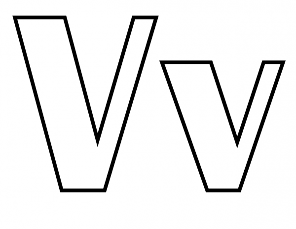 Classic Letter V coloring page image