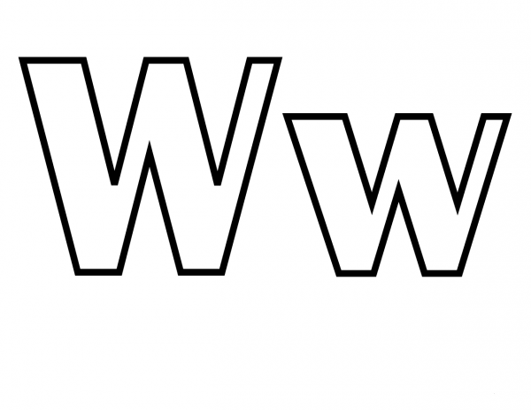 Classic Letter W coloring page image