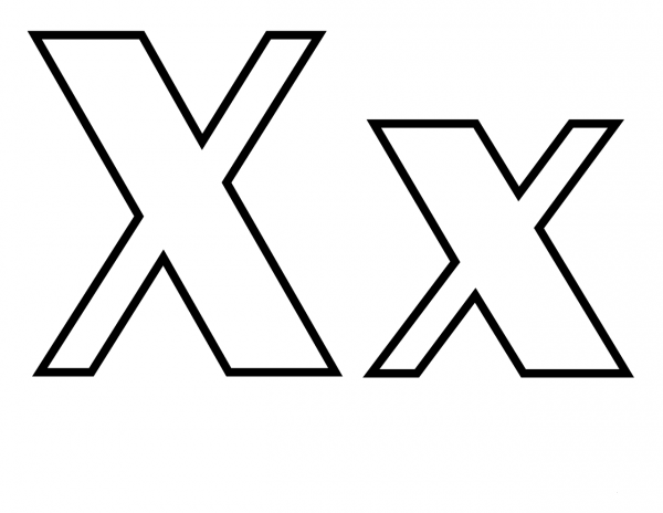 Classic Letter X coloring page image
