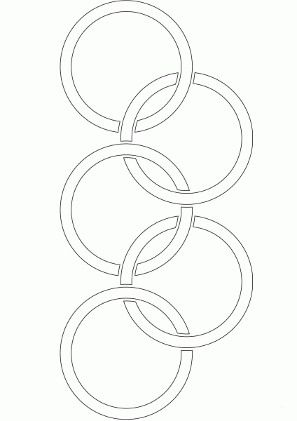 Classic Olympic Rings  coloring page image