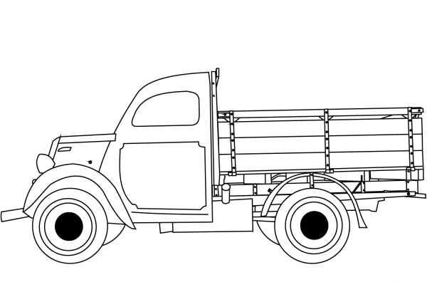 Classic Truck coloring page image