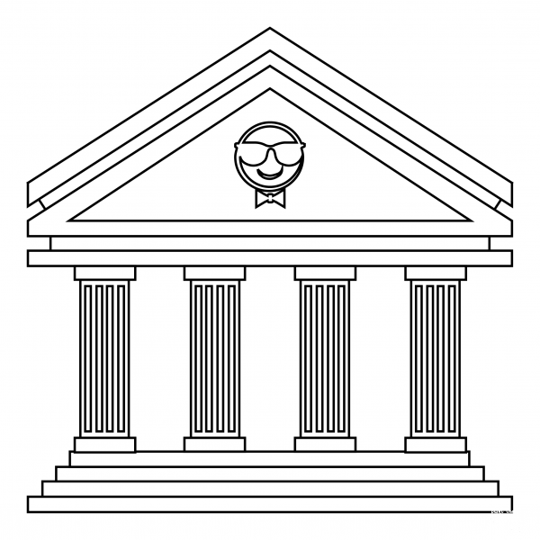 Classical Building coloring page image