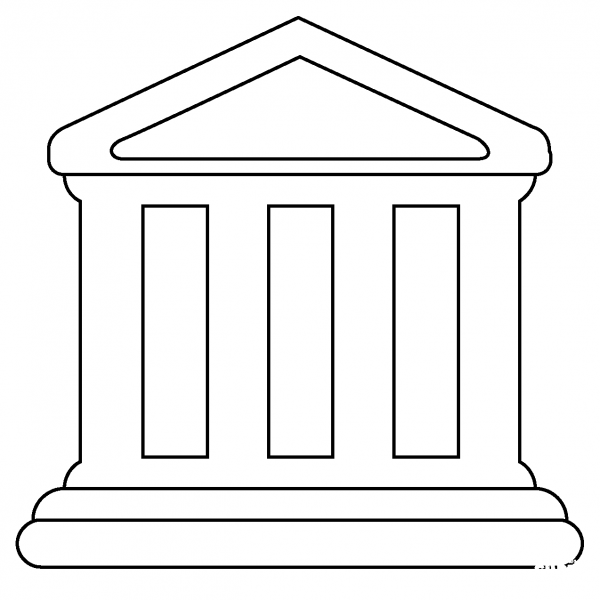 Classical Building Emoji coloring page image