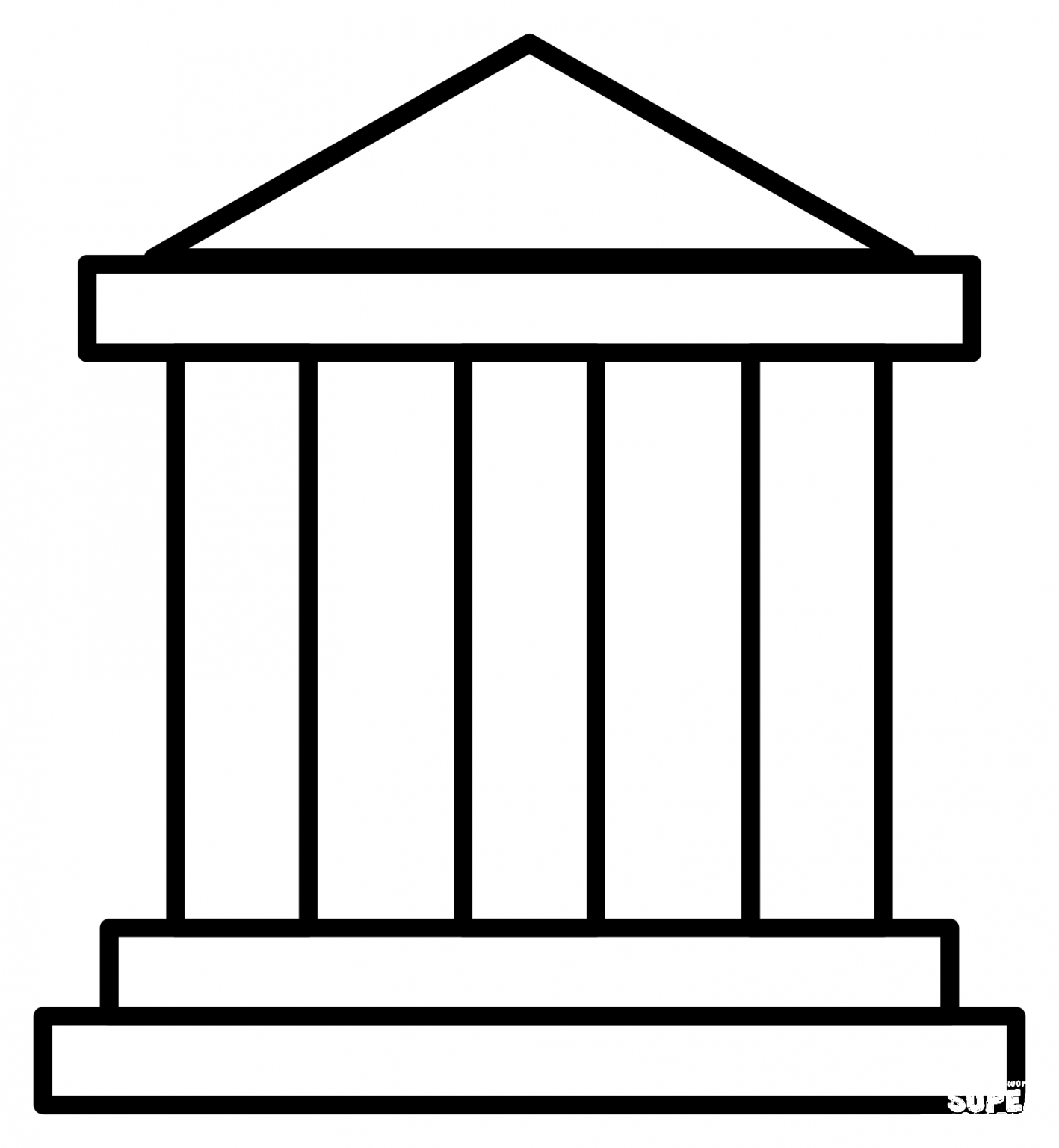 Classical Building Emoji coloring page - ColouringPages