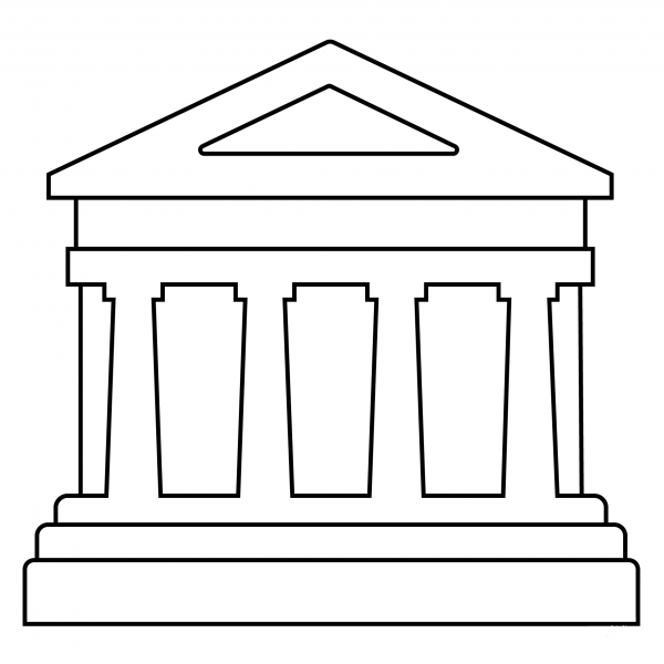 Classical Building Emoji coloring page image