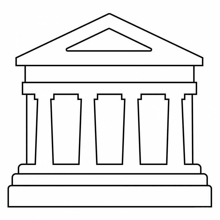 Classical Building Emoji coloring page - ColouringPages