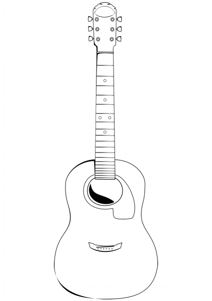 Classical Guitar coloring page image
