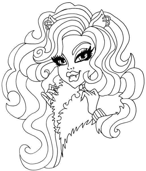 Clawdeen Wolf coloring page image