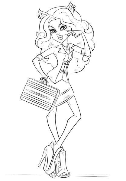 Clawdeen Wolf coloring page image