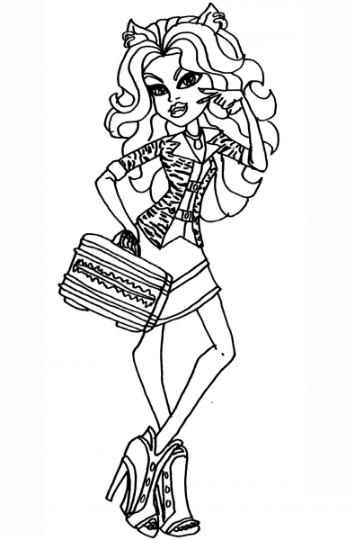 Clawdeen Wolf Schools Out coloring page image