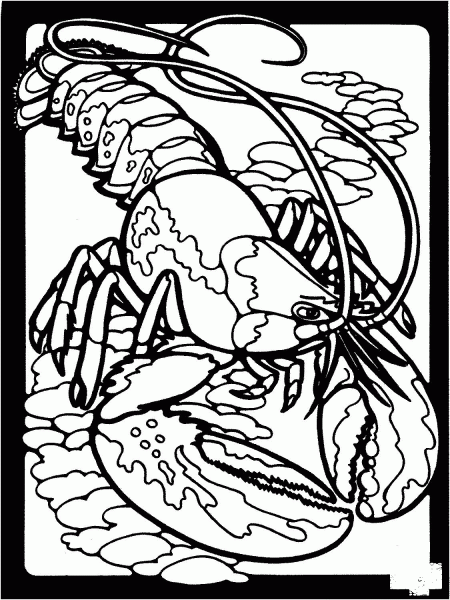 Clawed lobster coloring page image