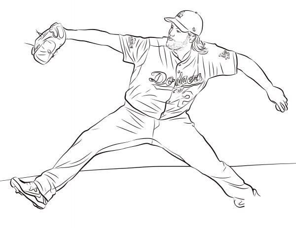 Clayton Kershaw coloring page image